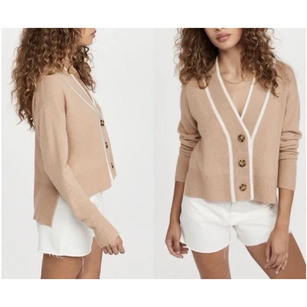 VERONICA BEARD Trisa Beige‎ Cashmere Cardigan Women's Sz S